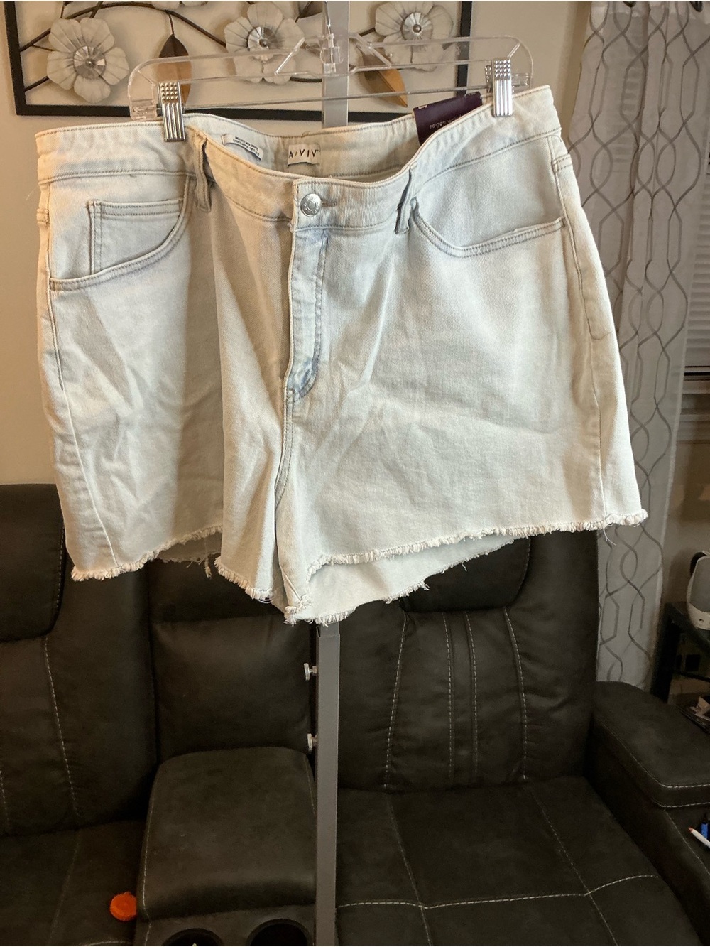 Ava & Viv Light Blue Raw Hem Denim Shorts